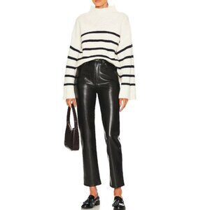 AGOLDE  Recycled Leather High Waist Fitted 90's Black Pants Size 24